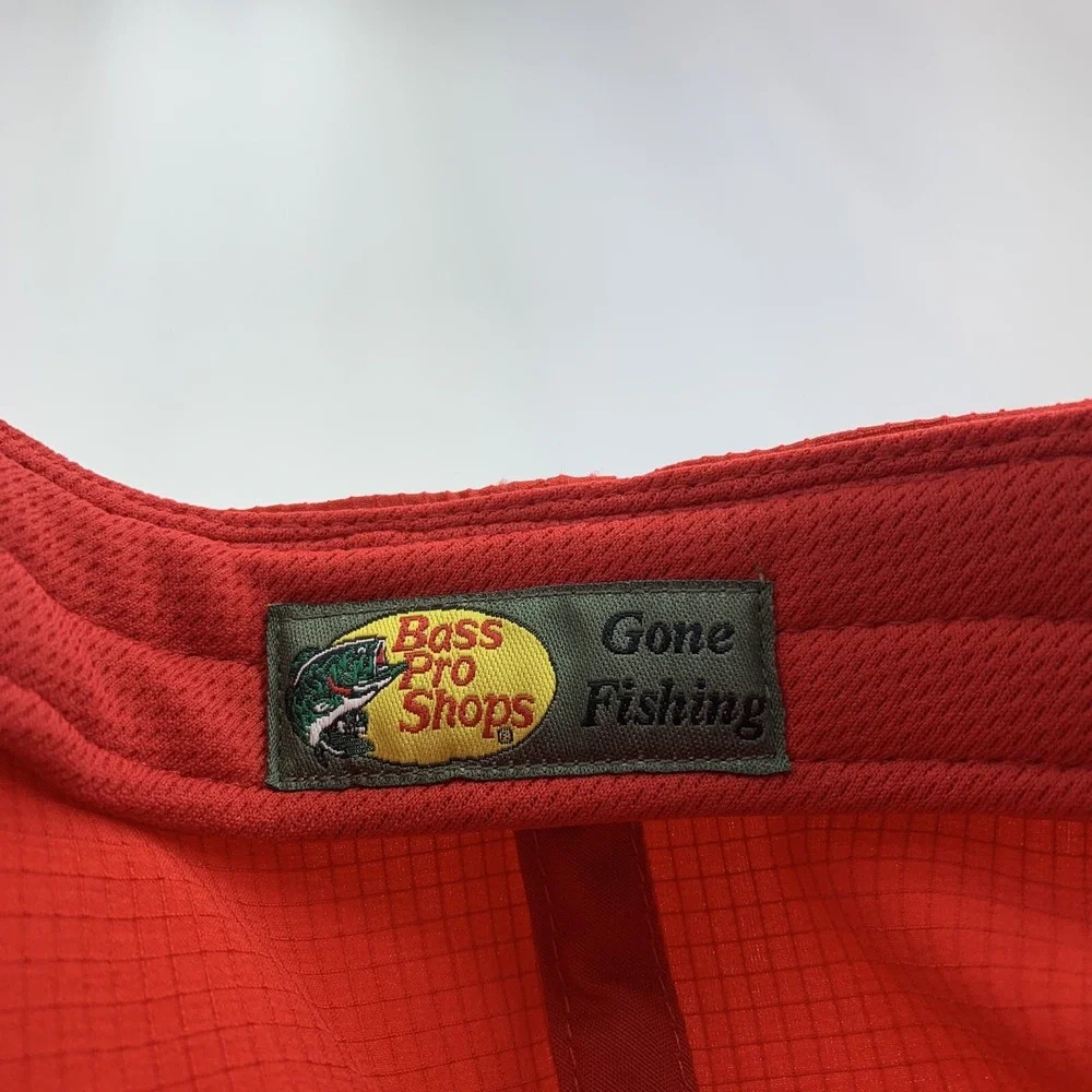 Bass Pro Shops Red Hat Gone Fishing OSFM Adjustable Baseball Cap Est 1972 Light
